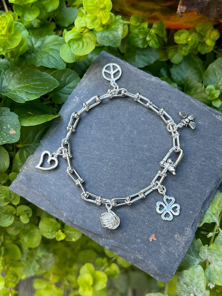 Sterling Silver Charmed Bracelet