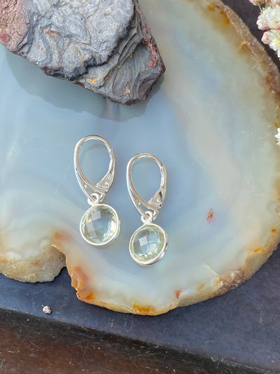 Bezel Drop Earrings