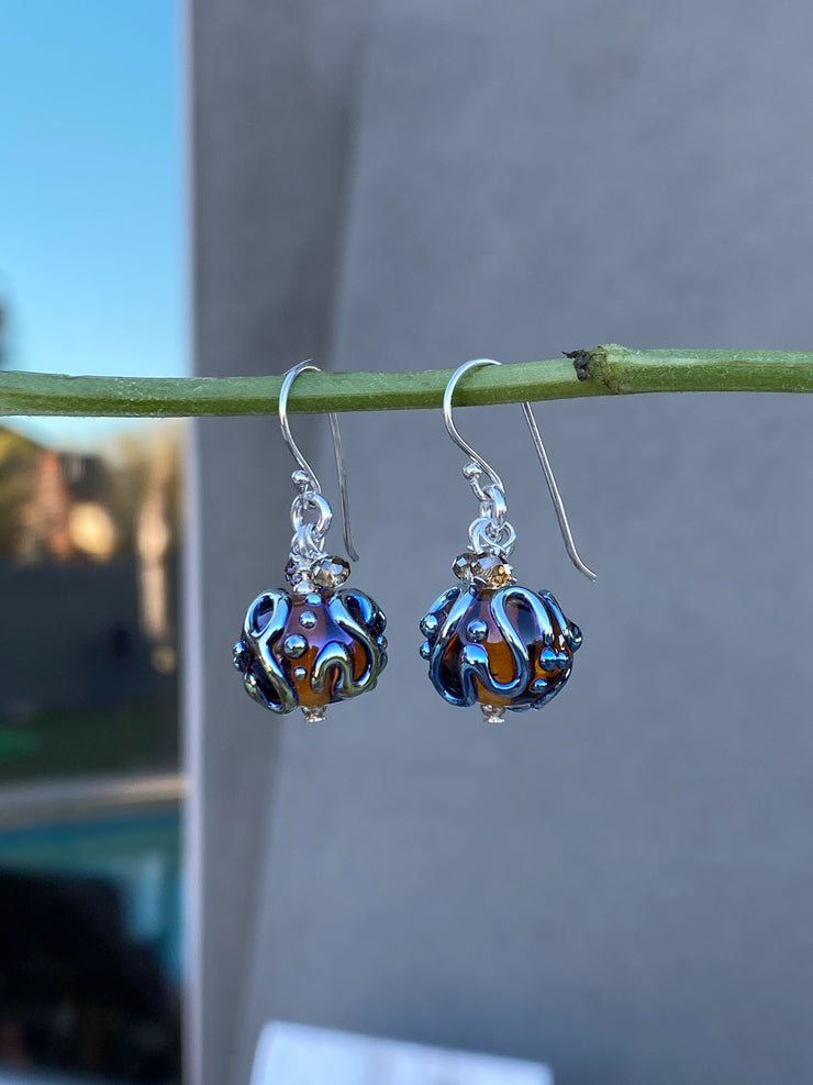 Topaz Scroll Earrings