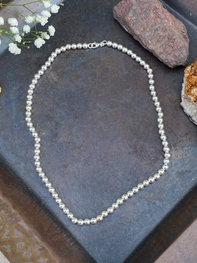 4mm Silver Ball Necklace