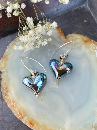 Metallic Heart Earrings