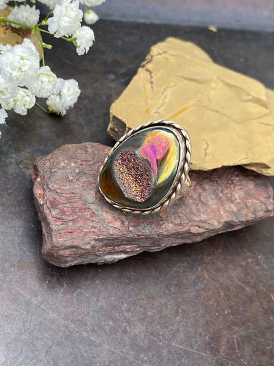 Fire Druzy Ring