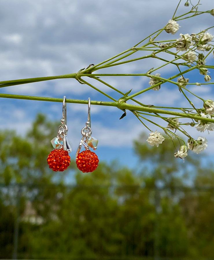 Orange Crystal Earrings