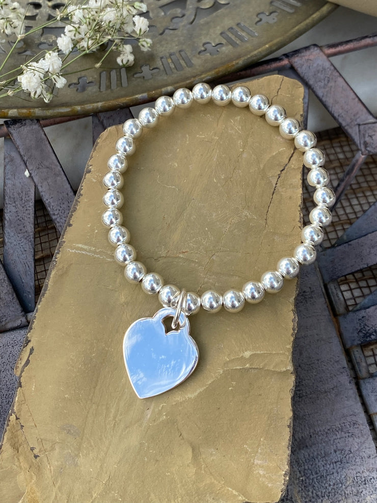 Silver Heart Charm Bracelet