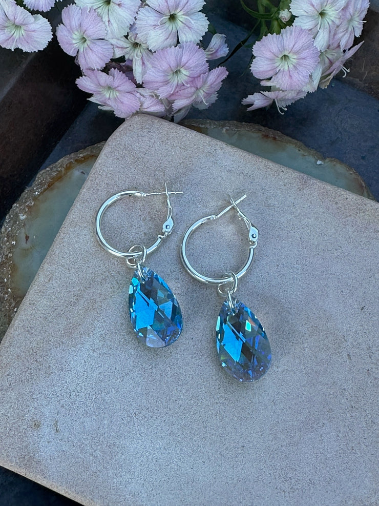 Dazzling Blue Crystal Earrings