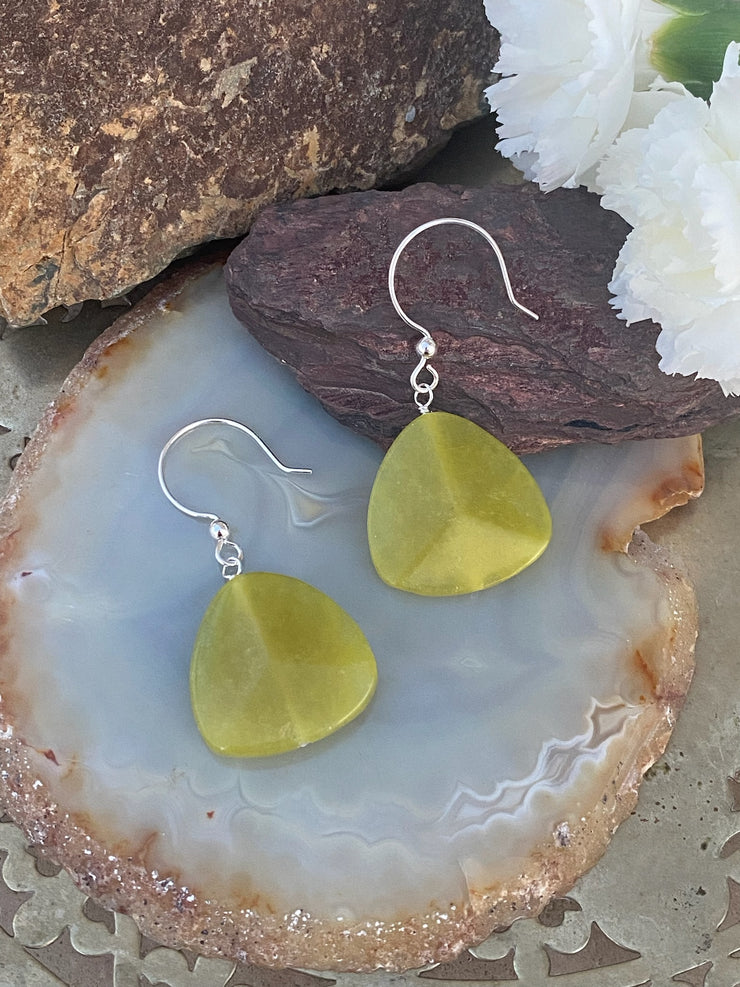 Jade Triangle Earrings