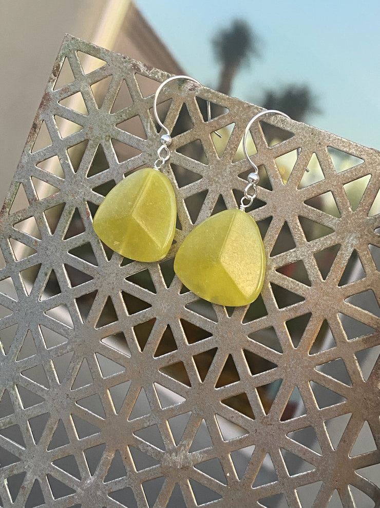 Jade Triangle Earrings