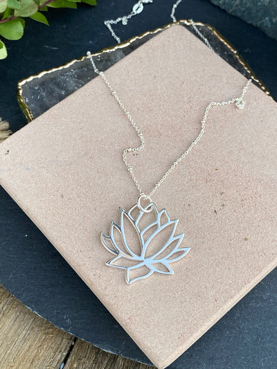 Sterling Lotus Necklace
