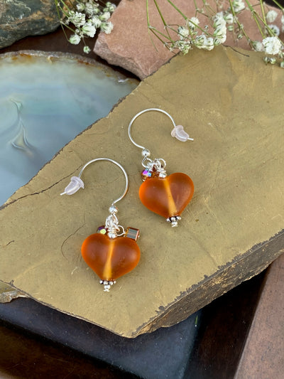 Etched Amber Earrings