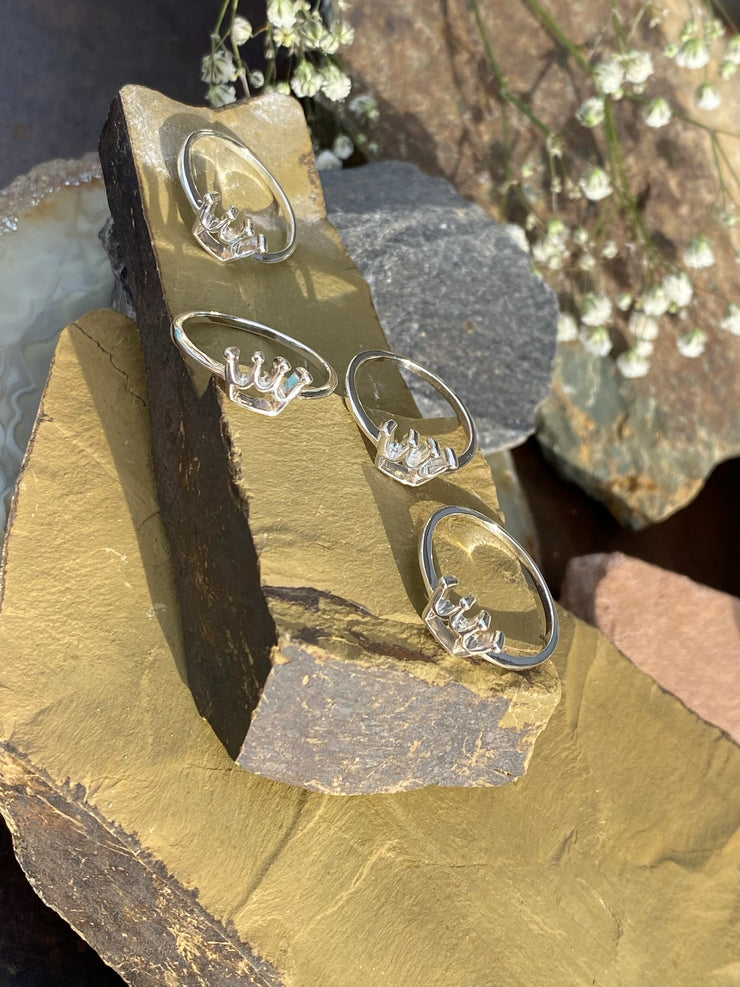 Silver Crown Rings