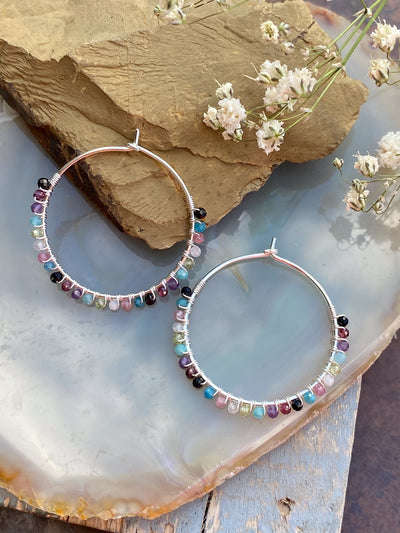 Tourmaline Gemstone Hoops