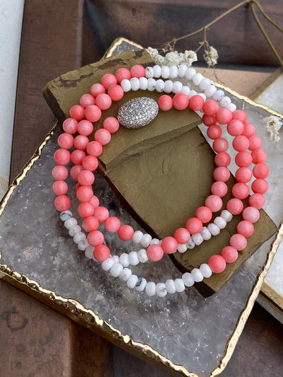 Coral and Howlite